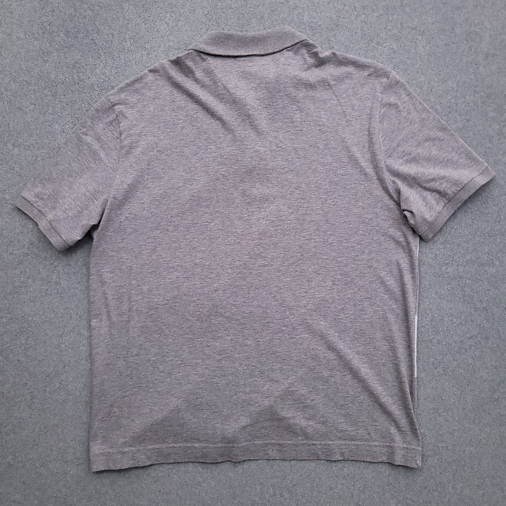 Lacoste Polo Shirt Mens XL 6 Gray Striped Pique Knit Cotton Gator Croc Logo - Picture 5 of 8